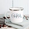 Herz & Heim Tasse aus Metall - Emaille Tasse als Geschenk für Mama, Papa, Oma, Opa Bild 2
