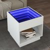 Couchtisch, Sofatisch mit Infinity-LED Weiß 50x50x50 cm Bild 2