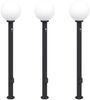vidaXL Pollerleuchten mit Sensor und Steckdose 3 Stk. 120 cm Schwarz IP44 4006126 Bild 2