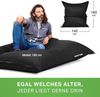 Green Bean® Outdoor Sitzsack, waschbar & wetterfest, Polyester-PVC-Stoff, Schwarz, 120x160 cm, 270 Liter Bild 5