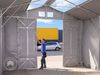 Zelthalle 6x12 m Lagerzelt Industriezelt 3,6m Seitenhöhe PVC Plane 850 N mit Oberlicht grau 100% wasserdicht mit Schiebetor Bild 4