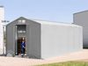 Zelthalle 6x12 m Lagerzelt Industriezelt 3,6m Seitenhöhe PVC Plane 850 N mit Oberlicht grau 100% wasserdicht mit Schiebetor Bild 1