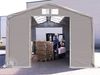 Zelthalle 6x12 m Lagerzelt Industriezelt 3,6m Seitenhöhe PVC Plane 850 N mit Oberlicht grau 100% wasserdicht mit Schiebetor Bild 3