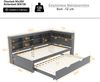Ausziehbett 90×200/90×190 cm mit Stauraum und USB-Anschluss, Massivholz, Grau, ohne Matratze Bild 2
