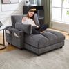 1-Sitzer Relaxsessel B 140 x T 112 x H 81 cm aus Cordstoff mit USB-Anschluss Bild 4