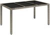 vidaXL Gartentisch mit Glasplatte Grau 150x90x75 cm Poly Rattan 319900 Bild 2