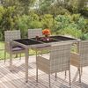 vidaXL Gartentisch mit Glasplatte Grau 150x90x75 cm Poly Rattan 319900 Bild 1