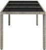 vidaXL Gartentisch mit Glasplatte Grau 150x90x75 cm Poly Rattan 319900 Bild 4