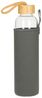elasto Trinkflasche 750 ml Wasserflasche Bamboo Glasflsache inkl. Neoprentasche, Sportflasche, Für Unterwegs, Bottle, Schule und Arbeit, Kautschukhülle Bild 3