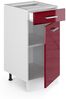 Unterschrank R-Line Bordeaux Hochglanz 40 cm mit Schublade, ohne Arbeitsplatte Vicco Bild 5