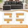Ecksofa mit Hocker, USB, Typ-C, Zierkissen, Rückenlehnen, Armlehnen und Federkern, L-Form, Polstersofa, Loungesofa, Cordstoff Bild 3