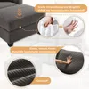 Ecksofa mit Hocker, USB, Typ-C, Zierkissen, Rückenlehnen, Armlehnen und Federkern, L-Form, Polstersofa, Loungesofa, Cordstoff Bild 5