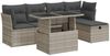 vidaXL 6-tlg. Garten-Sofagarnitur mit Kissen Hellgrau Poly Rattan 3326143 Bild 2