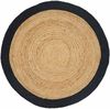 Jute Teppich Tamani Schwarz Natur 90 cm Bild 2
