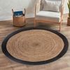 Jute Teppich Tamani Schwarz Natur 90 cm Bild 3