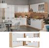 Eckküche Fame-Line Weiß Landhaus/Goldkraft Eiche 347 x 257 cm ohne Arbeitsplatte Vicco Bild 5