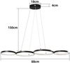 ZMH Pendellampe LED Pendellampe Dimmbar mit Fernbedienung Esstischlampe Esstisch Schwarz Hängelampe Ring 54W Höhenverstellbar Pendelleuchte für Wohnzimmer Schlafzimmer Arbeitszimmer Büro Esszimmer Bild 5