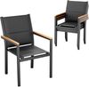 TLGREEN Stapelstuhl Gartenstuhl 4er Set, Aluminium, mit Gesteppte Rückenlehne & Sitzfläche (4 St), WPC Handlauf, für Terrasse, Balkon, Terrasse, Pool, Restaurants Bild 1