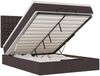 vidaXL Ottoman-Bett mit Matratze & LEDs Dunkelbraun 140x190 cm Stoff 3314172 Bild 2