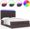 vidaXL Ottoman-Bett mit Matratze & LEDs Dunkelbraun 140x190 cm Stoff 3314172 Bild 5