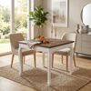 CLP Esstisch Lindon 80x80 cm Shabby Chic eckige Tischplatte aus massivem Ulmenholz,weiß/braun Bild 3