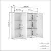 XORA 'IDEA-OFFICE' Aktenschrank XL niedrig Lack weiß Hochglanz, Holznachbildung Eiche, 120.3 x 115.1 x 34 cm, 2 Drehtüren Bild 2