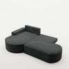 Ecksofa Schlafsofa Sofa VENEDIG Stoff Arena Schwarz Ottomane Links Bild 3