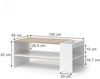 Couchtisch Wido Weiß/Sonoma 100 x 55 cm mit Regalen Vicco Bild 2