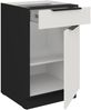 Küchen Unterschrank 50 cm Küche ARIA Weiss ultra matt + Schwarz matt, hochwertige Fronten mit Anti Fingerprint Beschichtung Küchenzeile Küchenblock Bild 3