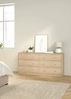 Dmora Kommode Rick, Wohnzimmerbuffet, Wohnzimmer-Sideboard, Moderne Küchen-Speisekammer, 143x30 h68 cm, Eiche Bild 2