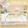 Multifunktionales Holzbett 140×200 cm mit Schreibtisch, ausziehbarem Rollbett & Regalen – platzsparendes Doppelbett Bild 5