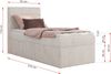 Boxspringbett TILIANO 90x200 Cord inkl. Bettkasten, Einzelbett 7-Zonen Multipocket-Matratze & Topper, Modernes Design mit hohem Kopfteil - Beige Cordstoff - H3 - Topper T25 Bild 4
