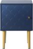 Nachttisch 50x35x35 cm, marineblau mit Fischschuppenmuster, Schublade und champagnerfarbenen Metallbeinen,Blau und Gold Bild 5