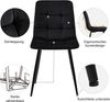 Esszimmer-Set 5-tlg Rechteckiger Tisch Mit 4 Samt Stühlen Marmor Optik Goldene Beine Kompakt Modern Bild 3