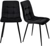 Esszimmer-Set 5-tlg Rechteckiger Tisch Mit 4 Samt Stühlen Marmor Optik Goldene Beine Kompakt Modern Bild 5