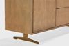 KAWOLA Sideboard GALA 2 Türen 3 Schubladen Kunstleder goldfarben Fuß Edelstahl gebürstet 85 x 40 x 140 cm Bild 4