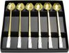 6x Stück Latte Macchiato Capuccino Löffel Set Edelstahl Espressolöffel Modern Dessert Löffel, Gold/Weiß Bild 2