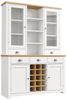 Flieks Küchenbuffet mit Arbeitsplatte in Holzoptik Natur, Glastüren und Weinregal (1-St, B120/T40/H185 cm) Hochschrank Küchenschrank Geschirrschrank mit verstellbarer Ablagen Bild 4