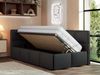 Jugendbett 90x200 ARVO Polsterbett mit Bettkasten, Stauraum & Gasdruckfeder, Modernes Design mit Kopfteil - Schwarz Kunstleder - Links Seite Bild 3