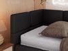 Jugendbett 90x200 ARVO Polsterbett mit Bettkasten, Stauraum & Gasdruckfeder, Modernes Design mit Kopfteil - Schwarz Kunstleder - Links Seite Bild 4