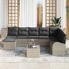 vidaXL Garten-Sofa-Set mit Kissen 9 pcs Hellgrau Poly Rattan 3346172 Bild 3
