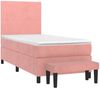 vidaXL Boxspringbett mit Matratze Rosa 80x200 cm Samt 3137694 Bild 3
