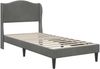 vidaXL Bettrahmen mit Kopfteil Dunkelgrau 90 x 200 cm Samt 3415179 Bild 4