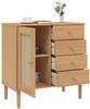 Sideboard, Kommode SENJA Rattan-Optik Braun 80x40x80 cm Kiefernholz j2859p Bild 4
