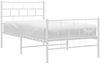 vidaXL Bettgestell mit Kopf- und Fußteil, Metall, Weiß, 100x200 cm Bild 3