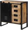 Kommode Mango 90x45x90 natur klar lackiert / Metall schwarz BLACKBURN #108 Bild 1