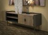 Dmora Fernsehschrank Cannon, Ständer für Wohnzimmerfernseher, Niedriges Wohnzimmer-Sideboard, TV-Ständerbasis, 150x42 h58 cm, Grau und Braun Bild 2