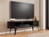 TV-Lowboard Rajkon Oval (Farbe: Schwarz / Schwarz Molet) Bild 2