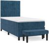 vidaXL Boxspringbett mit Matratze Dunkelblau 90x190 cm Samt 3137939 Bild 2