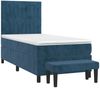 vidaXL Boxspringbett mit Matratze Dunkelblau 90x190 cm Samt 3137939 Bild 3